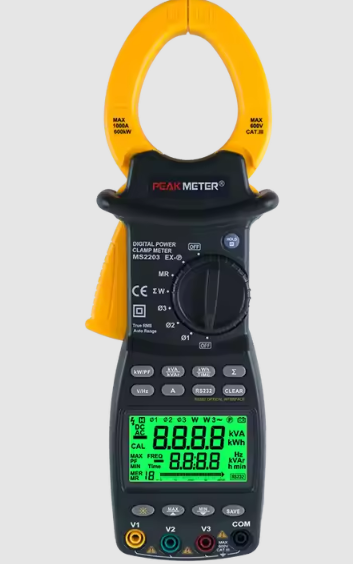 PEAKMETER-medidor de potencia analógico, medidor de potencia digital PM2203 MS2203, CA, registrador de datos, factor de potencia, medidor de energía eléctrico, clampmeter