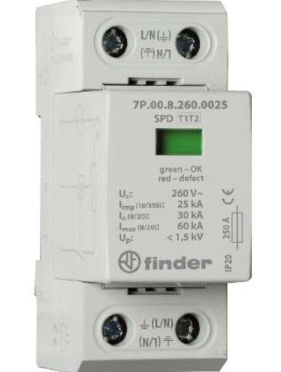Descargador de sobretensiones tipo 1/2, TN-S/TT 7P.01.8.260.1025
