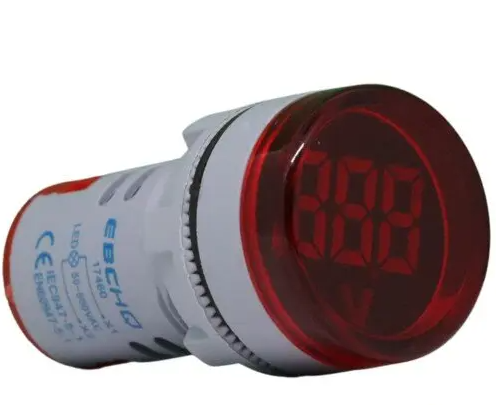 VOLTIMETRO ROJO-22MM-17460