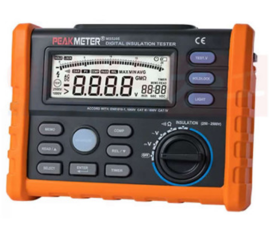 Megger Medidor resistencia de aislamiento Peakmeter MS5205