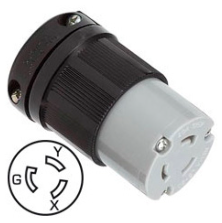 Toma aerea industrial de seguridad 1/4 de giro 20a nema 15202 ebchq P104385