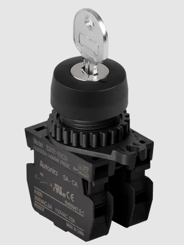 Interruptor selector redondo con llave S2KR-2EK2A