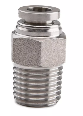 Racor recto con rosca macho de acero inoxidable SSPC