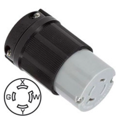 Toma aerea industrial de seguridad 1/4 de giro 20a nema 15093 ebchq P103690