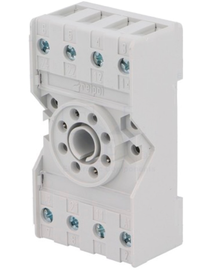 Base para Relevo Relpol 8 Pines Redondos 10A