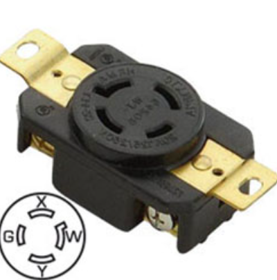 Toma industrial de seguridad 1/4 de giro 20a nema 15092 ebchq P104077