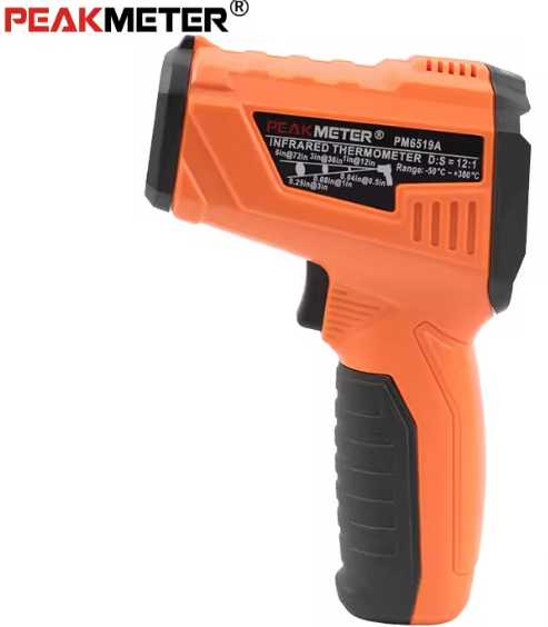 PEAKMETER PM6519A LCD portátil láser Digital IR infrarrojo termómetro pistola medidor de temperatura-50-380
