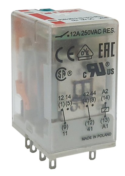 Relevo Relpol 8 Pines Planos 12V DC