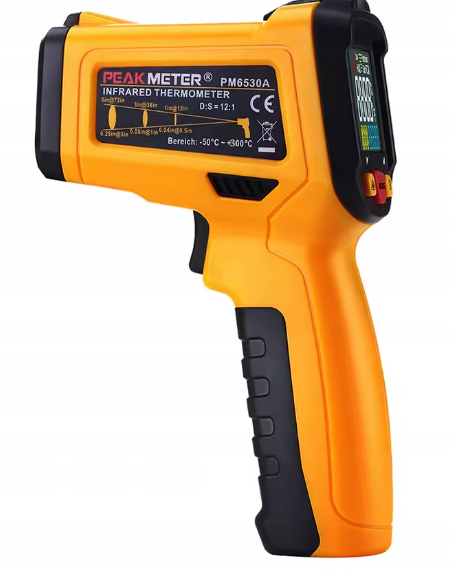 Termómetro infrarrojo Industrial PM6530B PM6530D, medidor de temperatura sin contacto, pirómetro de mano,-32 ~ 380 ℃, 12:1