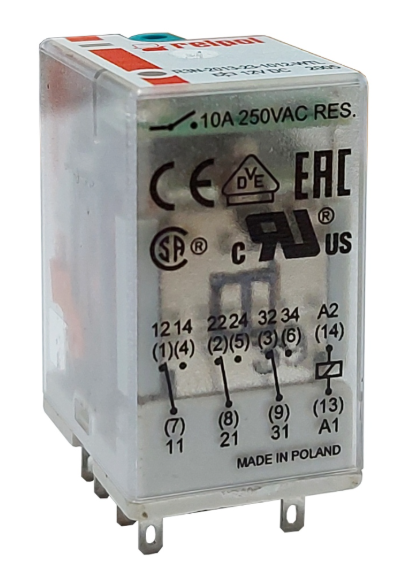 Relevo Relpol 11 Pines Planos 12V DC