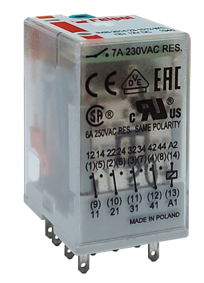 Relevo Relpol 14 Pines Planos 12V DC