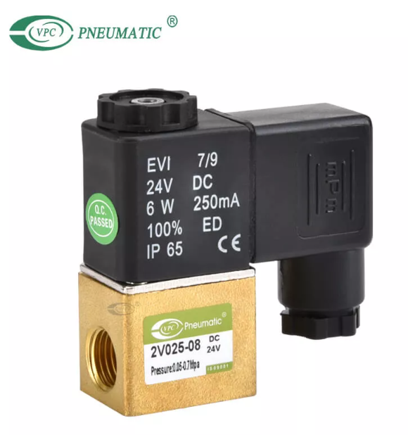 Válvula solenoide neumática de latón de cierre normal de la serie 2v 02508
