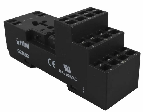 Base para relevos de 8 pines planos Serie GZ