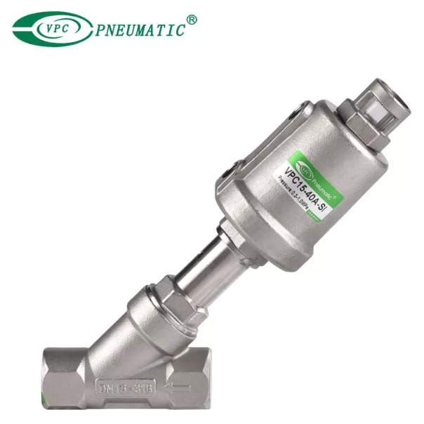 Serie VPC Válvula de asiento de ángulo neumático de acero inoxidable completo