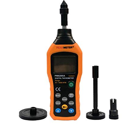 PEAKMETER PM6208A Contact-Type Digital Tacómetro Meter Alto Rendimiento 50-19999RPM Max