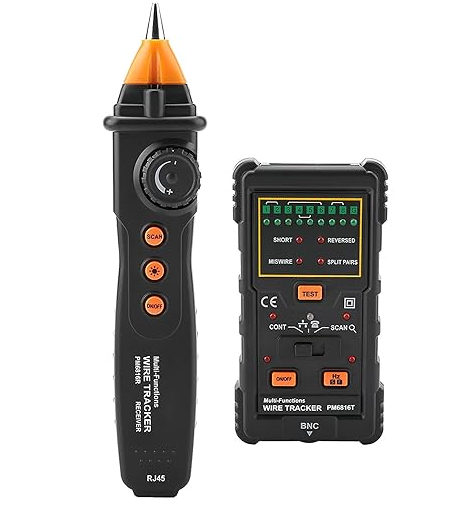 Probador de cables de red, PEAKMETER PM6816 Multifuncional Cable de red Rastreador de cables Buscador de línea RJ45 RJ11