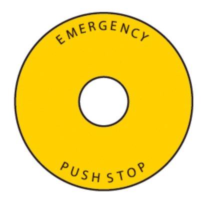 Placa para identificar los interruptores de emergencia