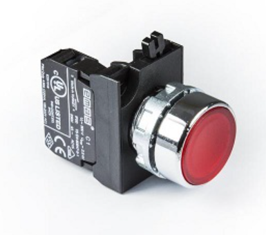 CM200DK | PULSADOR ROJO Ø22MM, BASE DE METAL