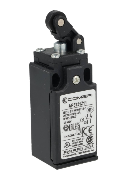 AP3T31Z11 — SWITCH INDUSTRIAL UNIDIRECCIONAL 1NA+1NC, 3A 400VCA DE RODILLO VERTICAL