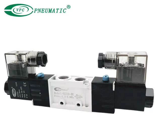 Válvula Solenoide de Control Doble de 5 Puertos y 2 Posiciones Serie 4S