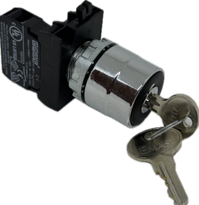 EMAS CM100AA20 METAL 1NO 0-I PULSADOR LLAVE OP PERMANENTE PUT EXTRACCIÓN EN POSICIÓN 0