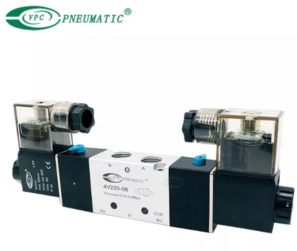 Válvula solenoide de control doble de 5 puertos y 2 posiciones serie 4V
