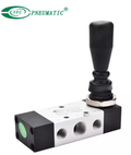 Válvula de empuje manual de presión central de 5 puertos, 3 posiciones, serie 4H