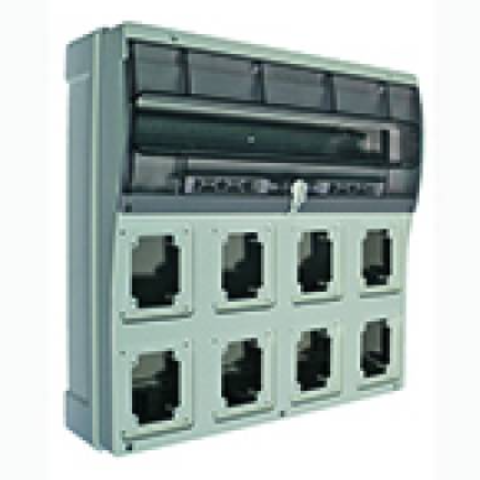 579828 |TOPTER CUADRO VENTANA TRANSPARENTE 8 BASES EMPOTRABLES IP66