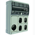 579865 |TOPTER CUADRO VENTANA TRANSPARENTE 4 BASES EMPOTRABLES + 63A IP66