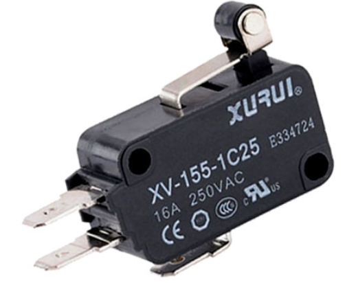 Microswitch Tipo Miniatura de Palanca Corta Roldana Plástica XURUI | XV-155-1C25